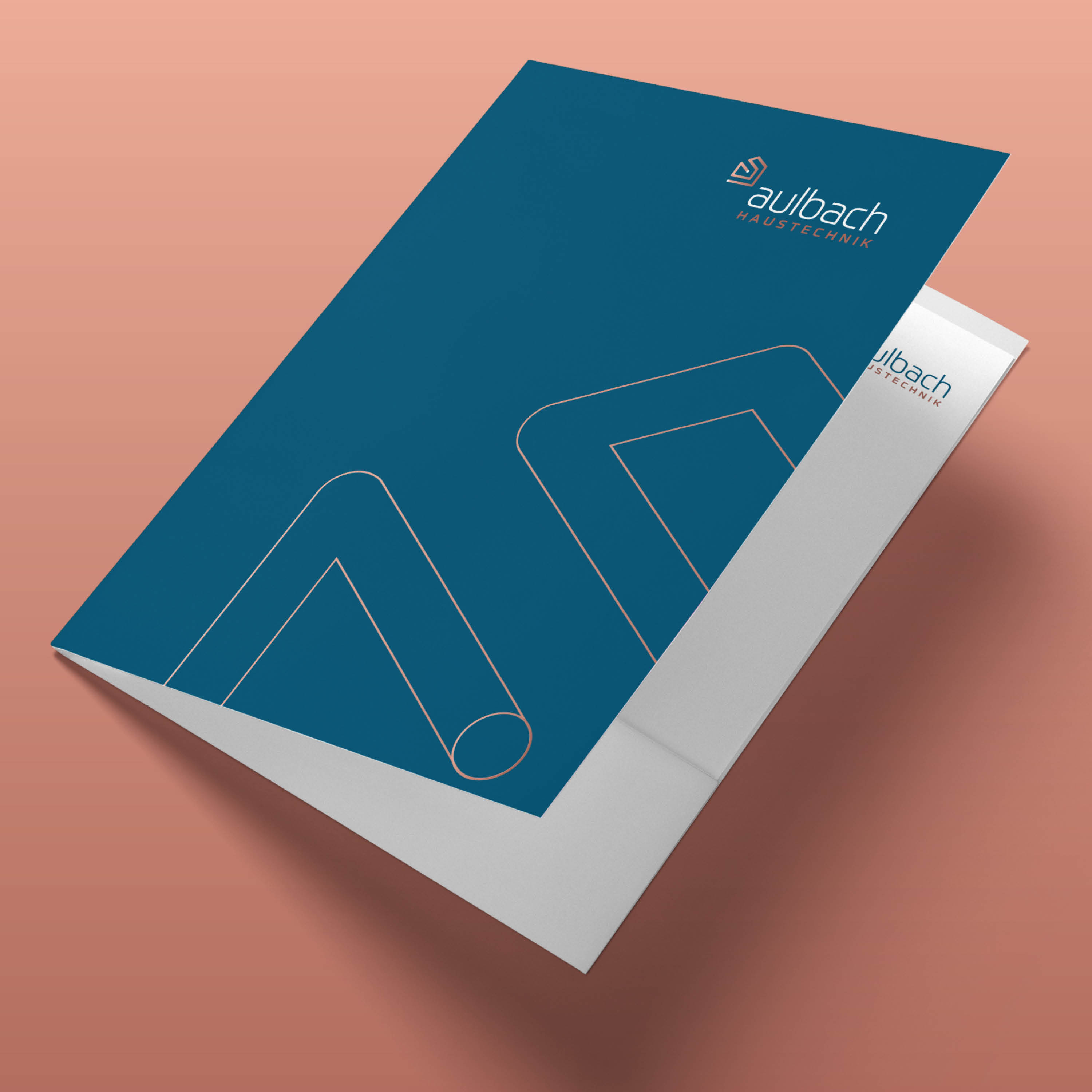 Präsentationsmappe und Geschäftsausstattung im Corporate Design von Aulbach Haustechnik