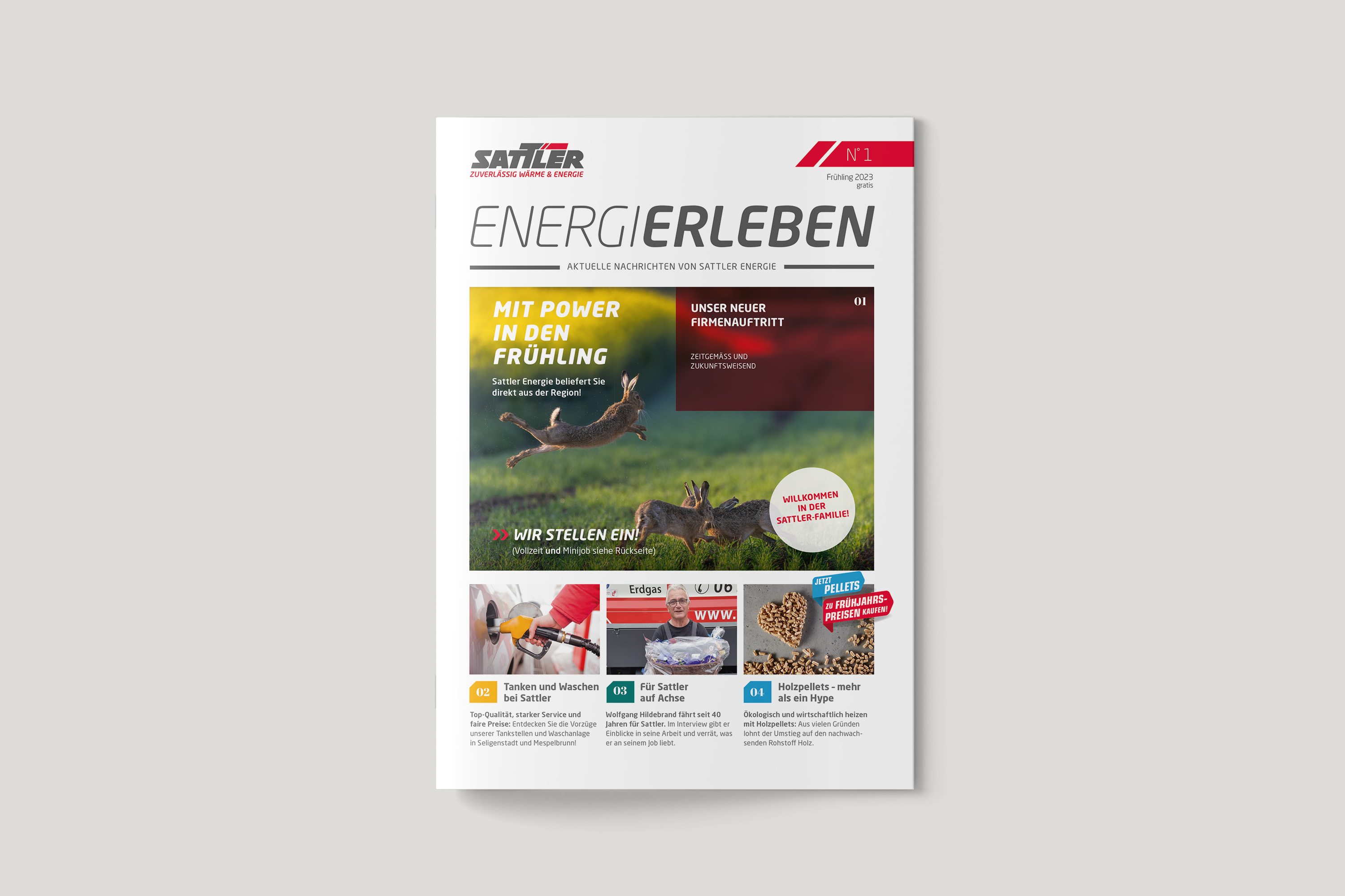 Zeitungsbeileger der Sattler Energie Kampagne im neuen Branding
