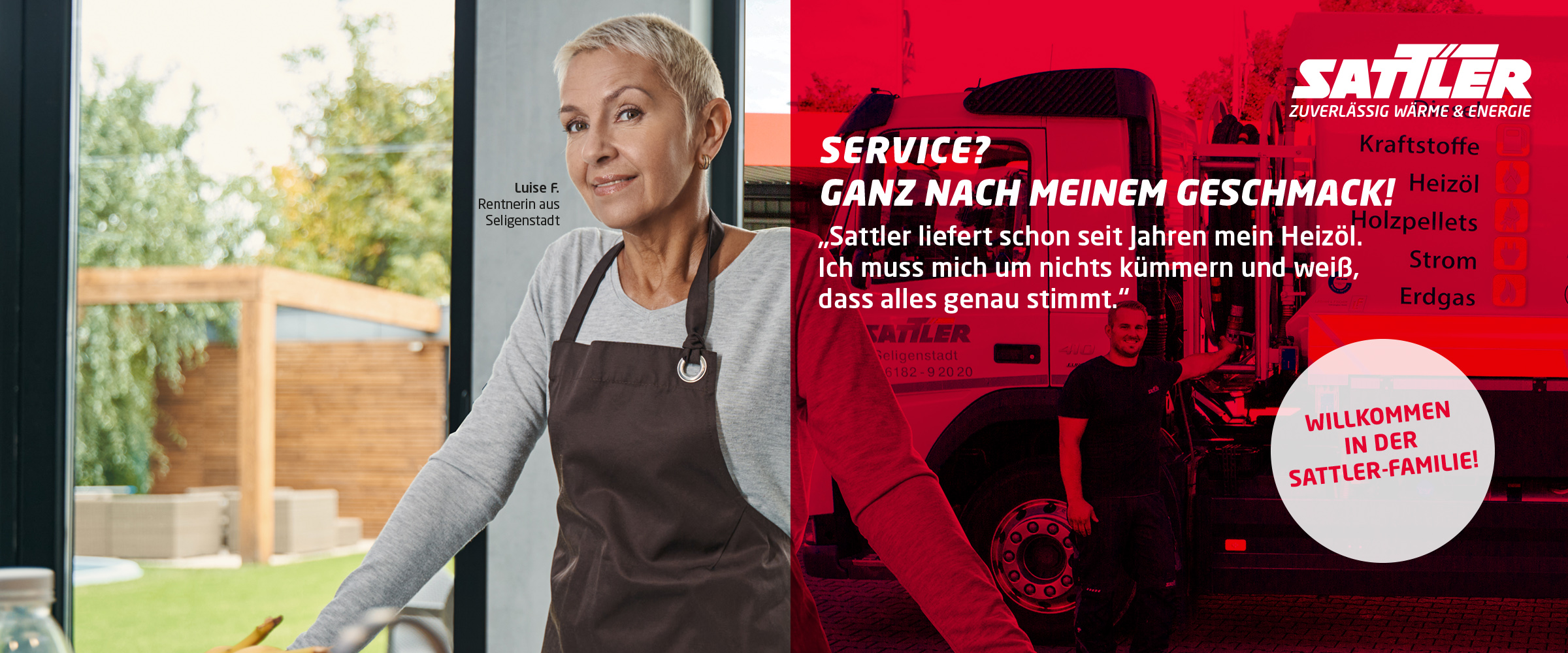 Sattler Energie Titel Kampagne Willkommen in der Sattler Familie